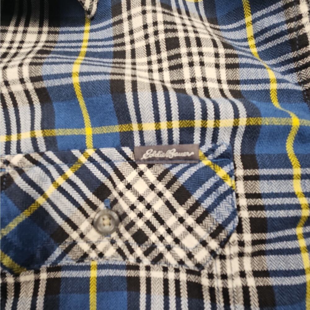 Mens Large Outdoor Long Sleeve Plaid Button Down Shirt by Eddie Bauer - Picture 3 of 6
